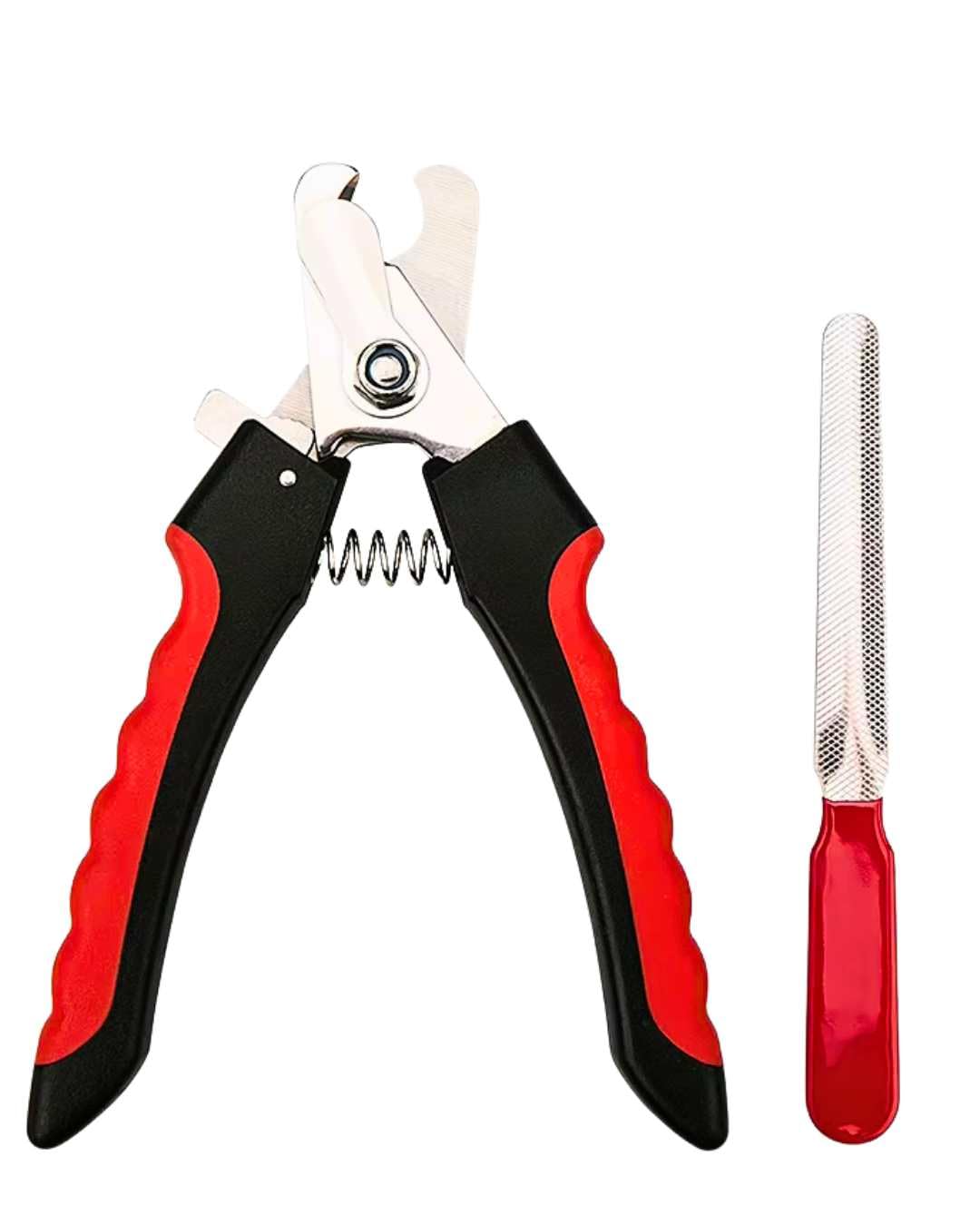 Kit Cortador de Unhas e Lixa para Cães e Gatos – Alicate 12cm | Ergonômico Antiderrapante, Lixa Integrada, Corte Preciso e Seguro