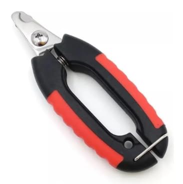Alicate Cortador de Unhas Guilhotina para Cães e Gatos | Profissional Aço Inoxidável | Trava de Segurança | Cabo Antiderrapante 16 cm | Porte Pequeno Médio e Grande