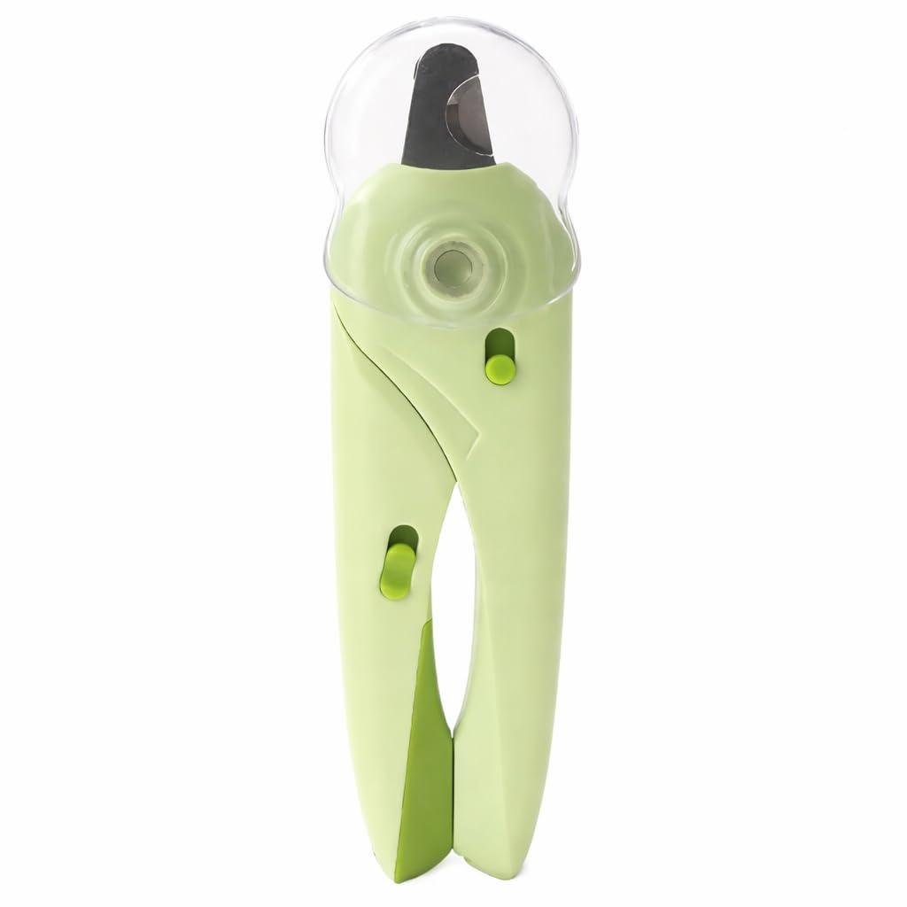 Cortador de Unhas para Cães e Gatos Kit Completo com Alicate Lixa e Luz de LED - Design Ergonômico para Corte Seguro e Preciso (Verde)