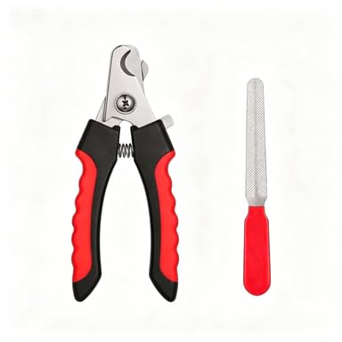 Cortador de Unhas Profissional para Cães e Gatos de Porte Médio e Grande, Alicate com Lixa em Aço Inoxidável para Pets