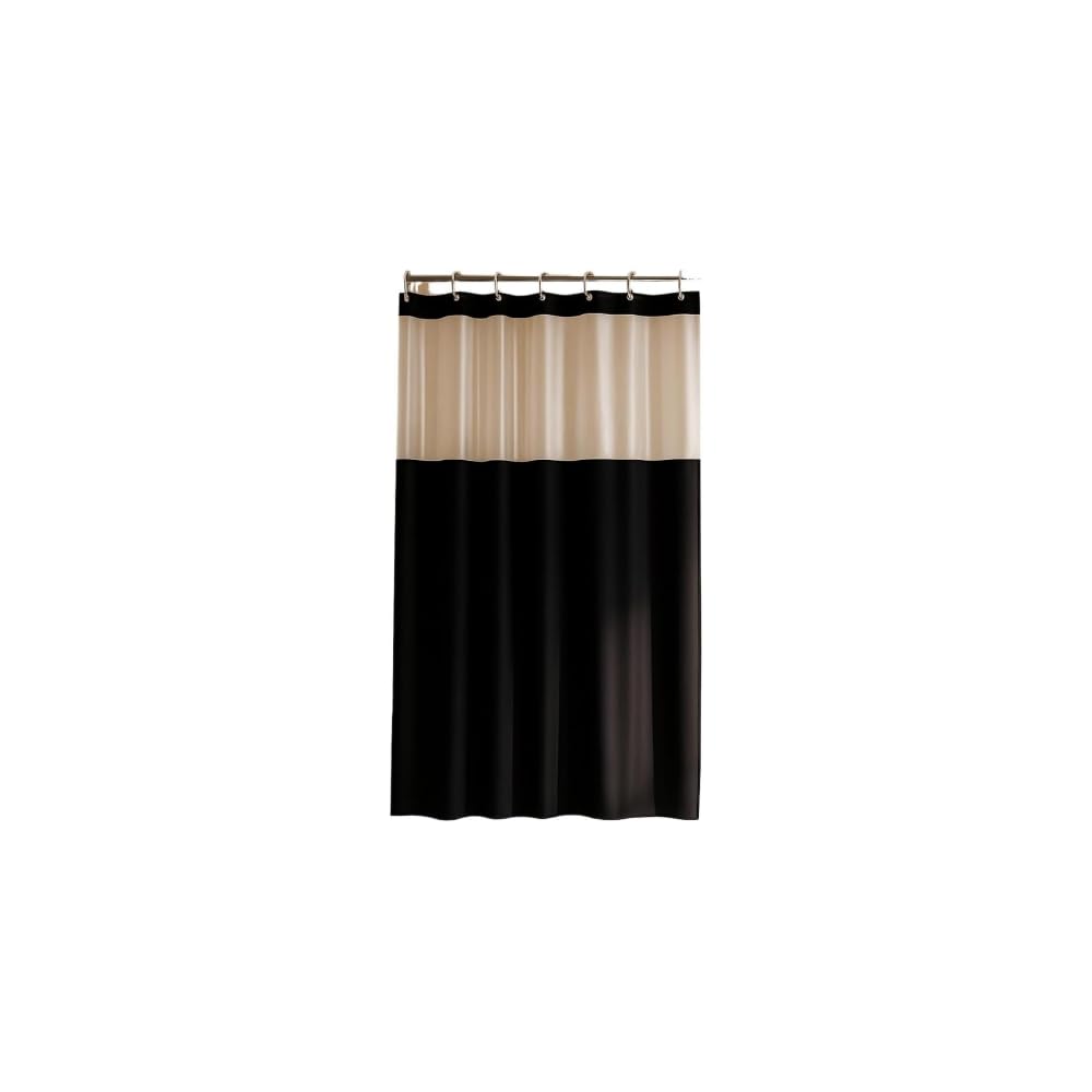 Cortina de Box em PVC com Visor, Azul, 138x198cm, Impermeável, Ilhós Reforçado para Banheiro