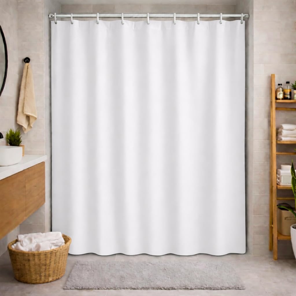 Cortina De Box Banheiro Antimofo Plastico Grosso 138x198cm (Branca)