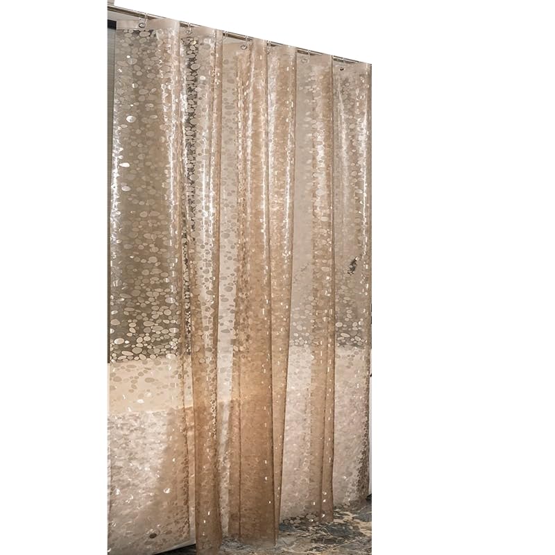 Cortina de Box 3D Transparente para Banheiro, PVC Impermeável e Antimofo com Ímãs e Ilhós Reforçados(Box Transparente Marrom)