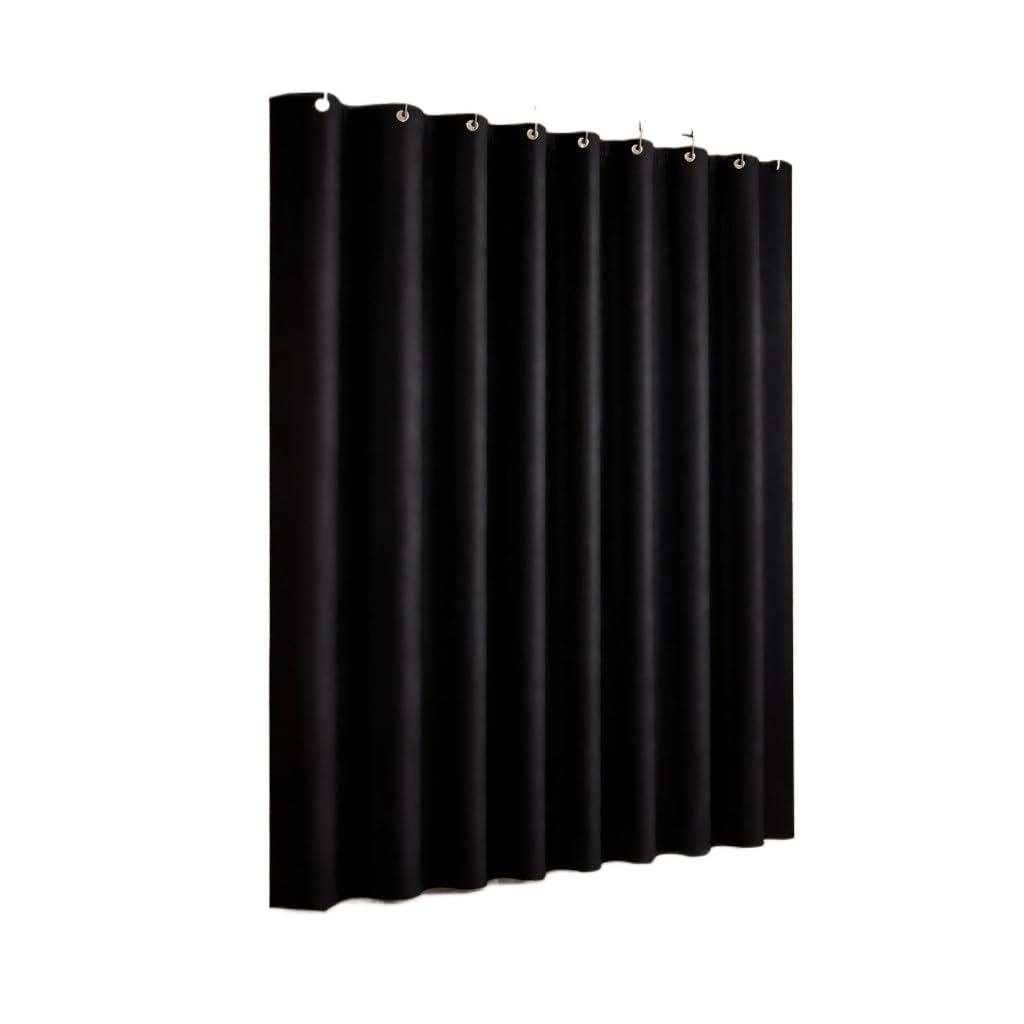 Cortina de Box Impermeável Antimofo Higiene Durável Lisa Moderna com Ganchos 138x198cm cortina banheiro(PRETO,2)