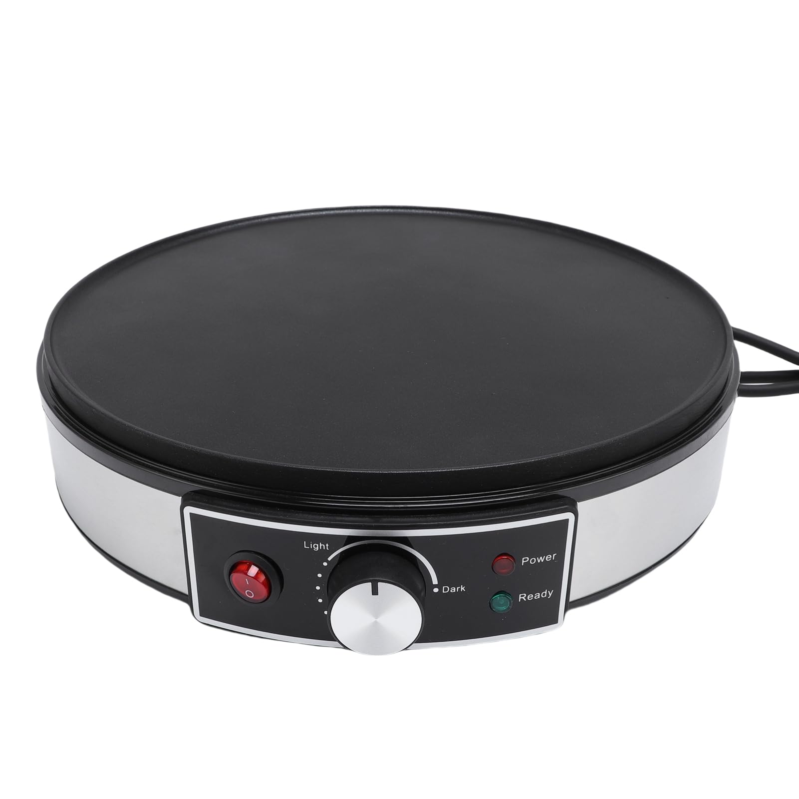 Fabricante de Crepes Elétricos, Máquinas de Máquinas Elétricas Antiaderentes e Crepes, Pan de Crepes de Placa Quente de Alumínio de 11,8 Polegadas Com Luzes Indicadoras de LED, (Plugue nos EUA 220V)