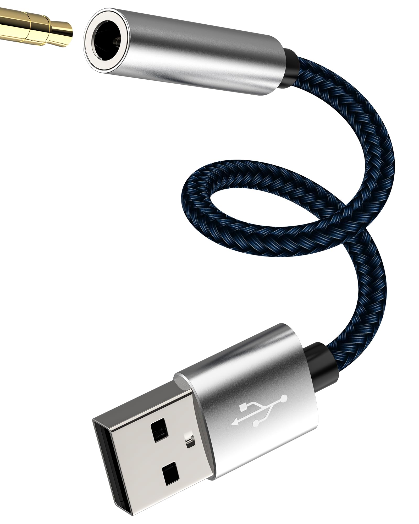 Adaptador USB macho para conector de áudio de 3,5 mm fêmea conversor de placa de som dac fone de ouvido digital auxiliar porta USB-A microfone cabo de interface dongle estéreo computador laptop