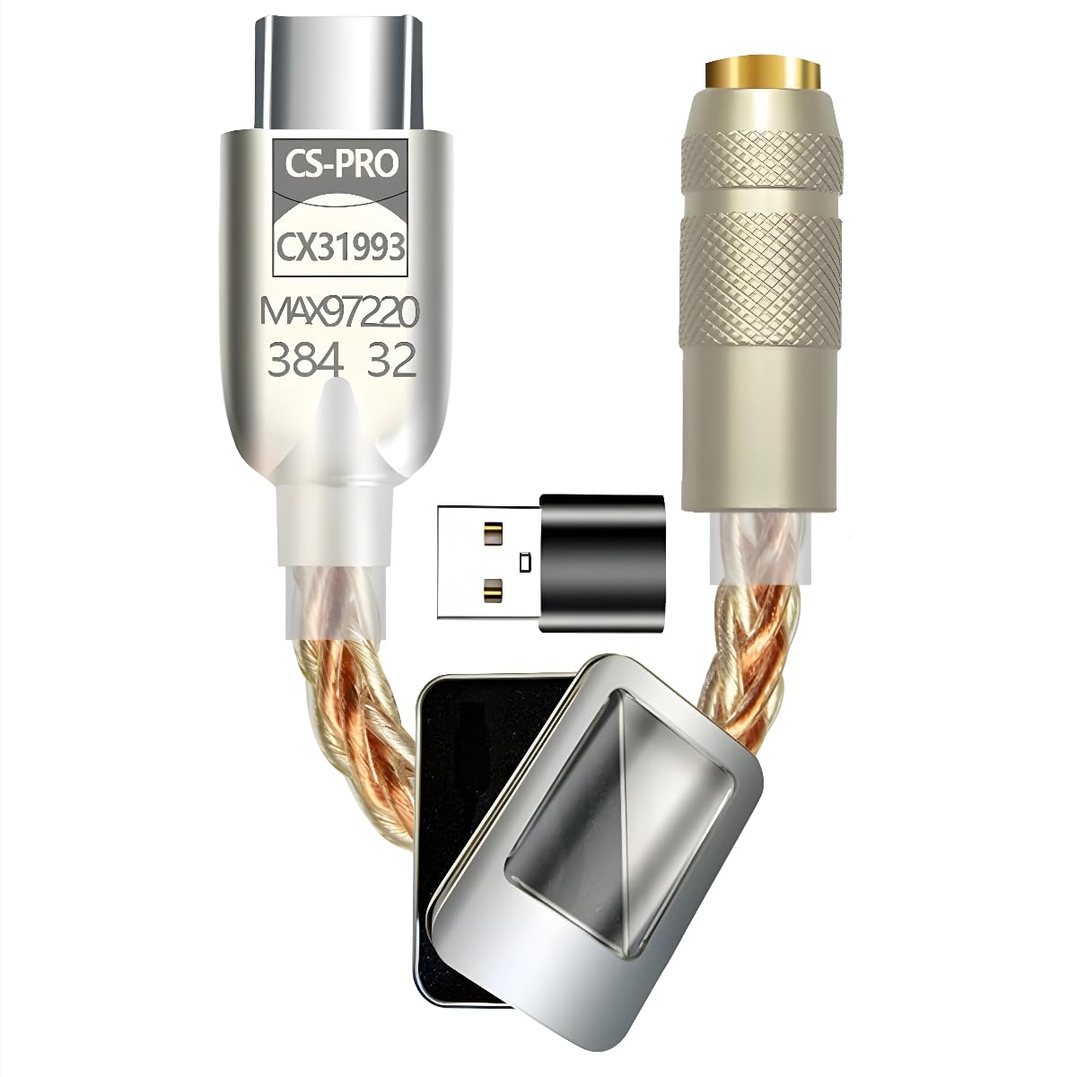 Adaptador de som USB C para 3,5 mm com CX31993 MAX97220 Chip Tipo C Adaptador DAC para i Phone 15 Pro Max Plus, Galaxy S23 Ultra, S21, S24, S25 iPad Android