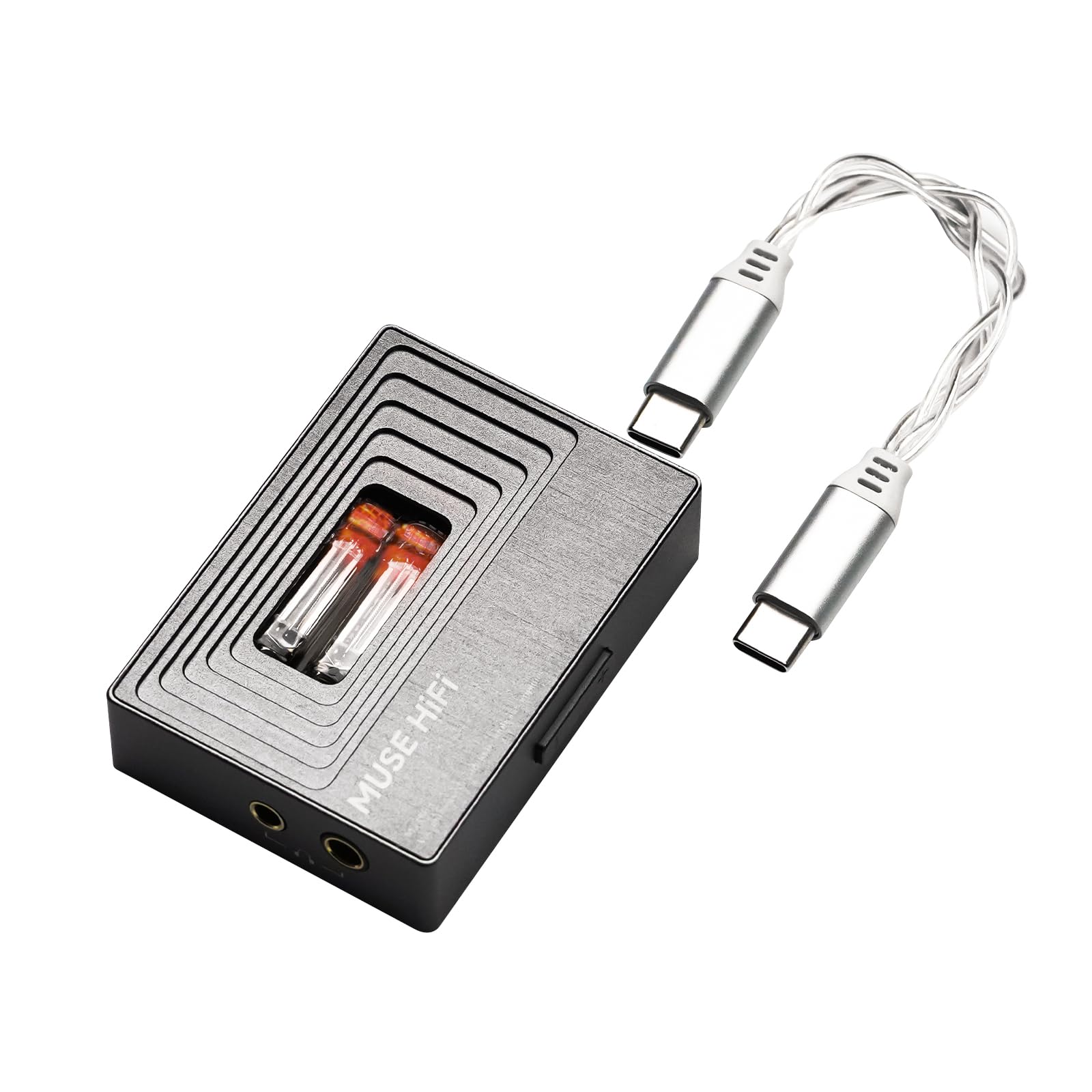 HiFiGo MUSEHiFi M3 Tubo ultra portátil DAC Amp com tubo de vácuo JAN6418, saída balanceada de 460 mW/480 mW, DAC USB C Dongle para IEMs e fones de ouvido, amplificador para telefone/PC/Mac