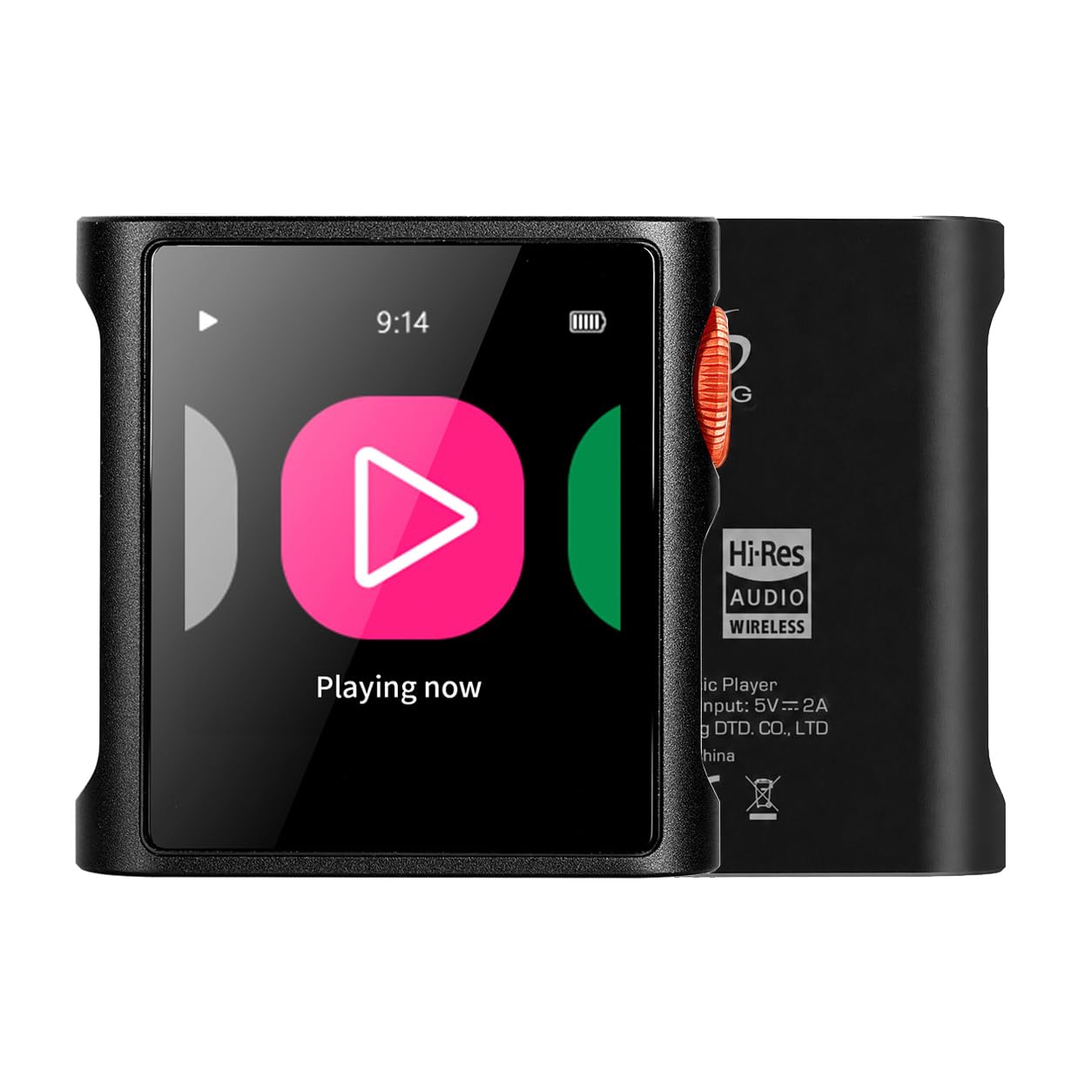 SHANLING Fone de ouvido MP3 Player 2 em 1 DAC/Amp/Bluetooth/controle de aplicativo, Mini M0 Pura de 4,3 x 4.3 cm, tela sensível ao toque HD, compatível com 2 TB, conectores USB tipo C de 3,5 mm
