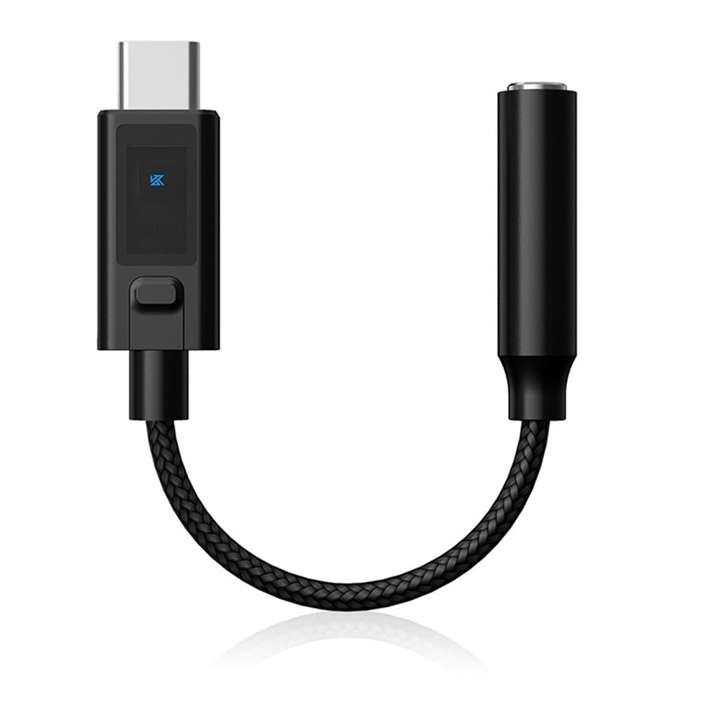 KZ AM02 USB C to 3.5mm Audio Adapter DAC Dongle with 4-Stage EQ Modes, Portable Hi-Fi Headphone Amp, 96kHz/24Bit Lossless Decoding for iPhone 15/Android Phones/Laptop/Tablet
