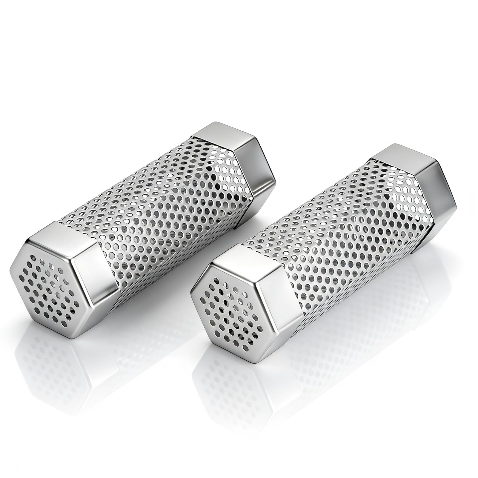 2 tubos de defumador de pelotas, tubo de defumador de madeira de aço inoxidável de 15 polegadas, tubo de defumador de pellets premium, tubo de defumador para churrasqueira, tubo de malha, caixa de