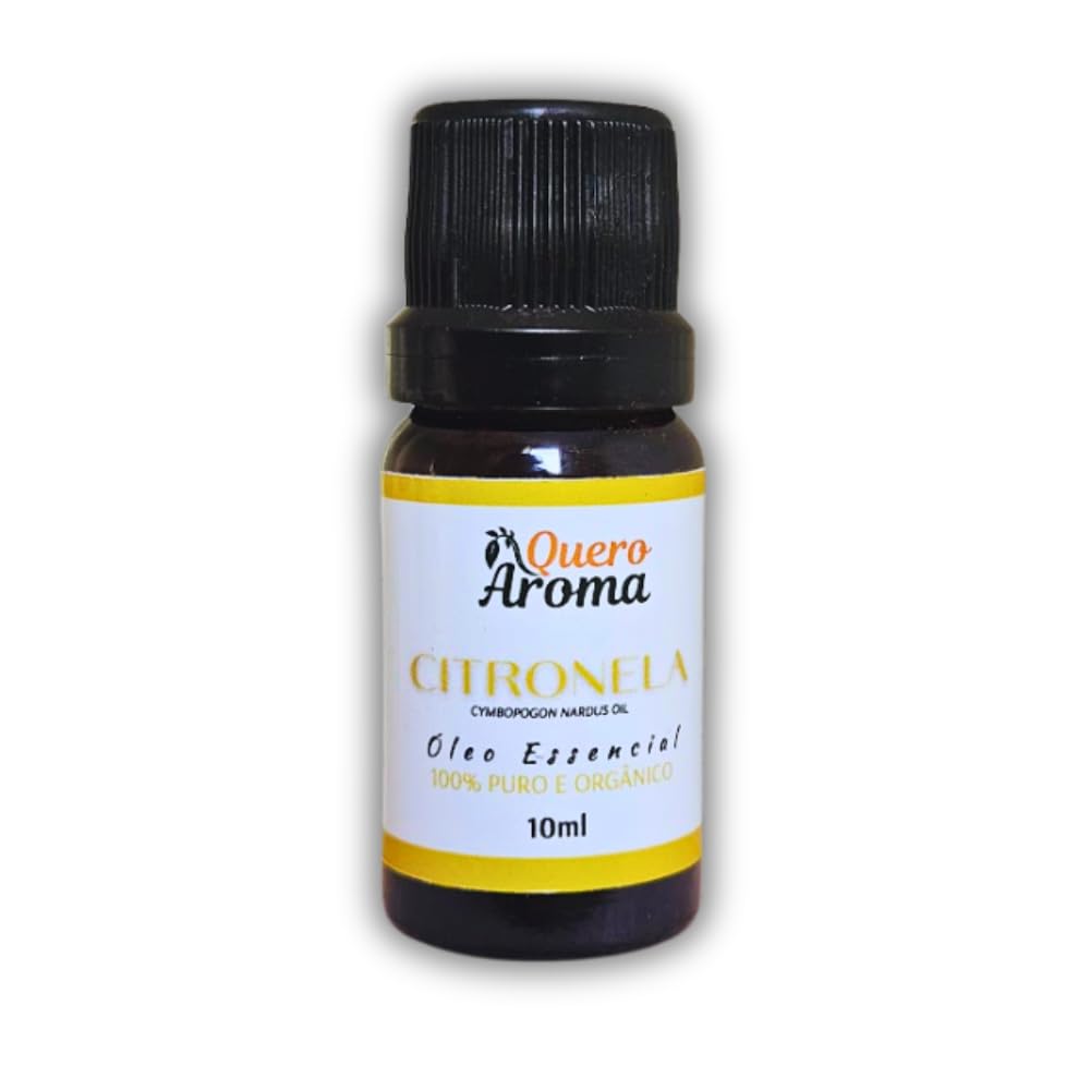 Óleo Essencial de Citronela 10ml – 100% Puro e Natural – Ideal para Difusor, Aromaterapia e Repelente Natural – Aroma Cítrico Fresco e Revigorante – Quero Aroma