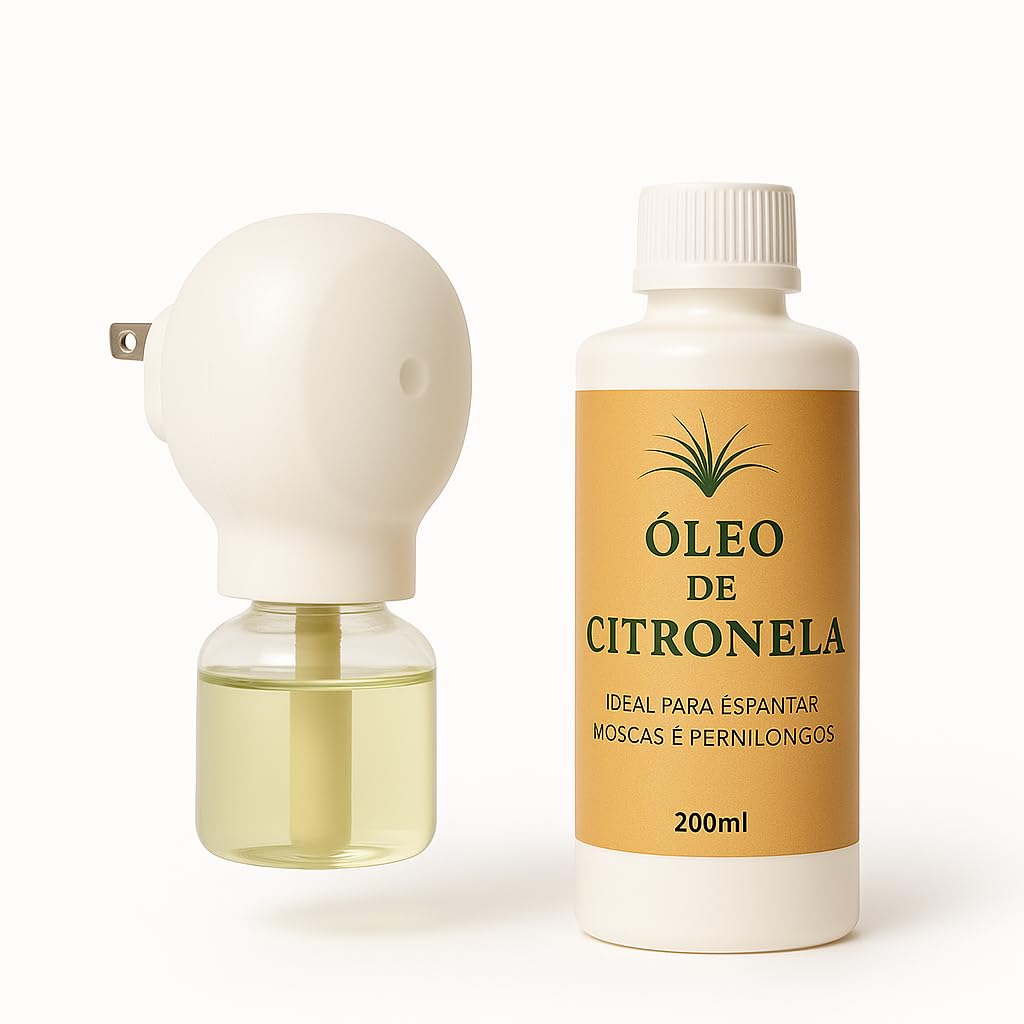 Óleo de Citronela Puro 200ml Natural para Difusores, Aparelho Elétrico e Pulverização | Repelente de Insetos para Casa, Jardim, Quarto e Ambientes com Pets