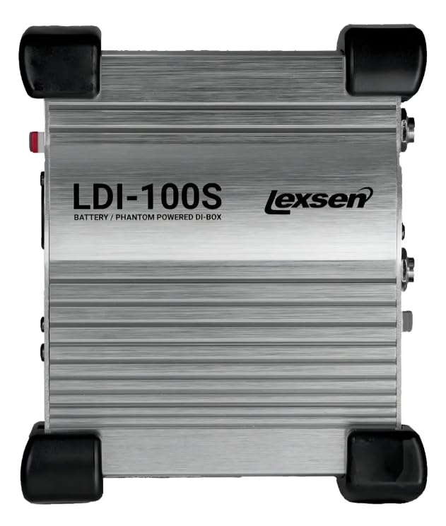 Lexsen LDI-100S Direct Box Ativo 1 Canal XLR e P10 | Phantom Power 18-48V, Bateria 9V, Ground Lift, Atenuação de Entrada, Construção em Alumínio