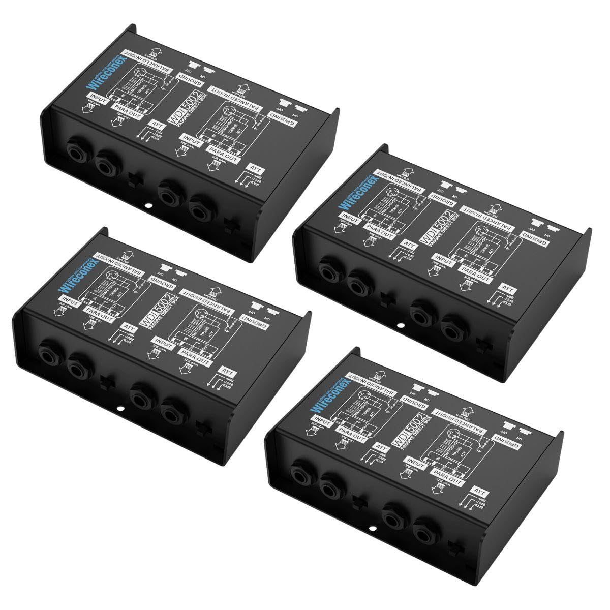 Kit 4 Direct Box Passivo Duplo Wireconex WDI 500.2 Casador de impedância