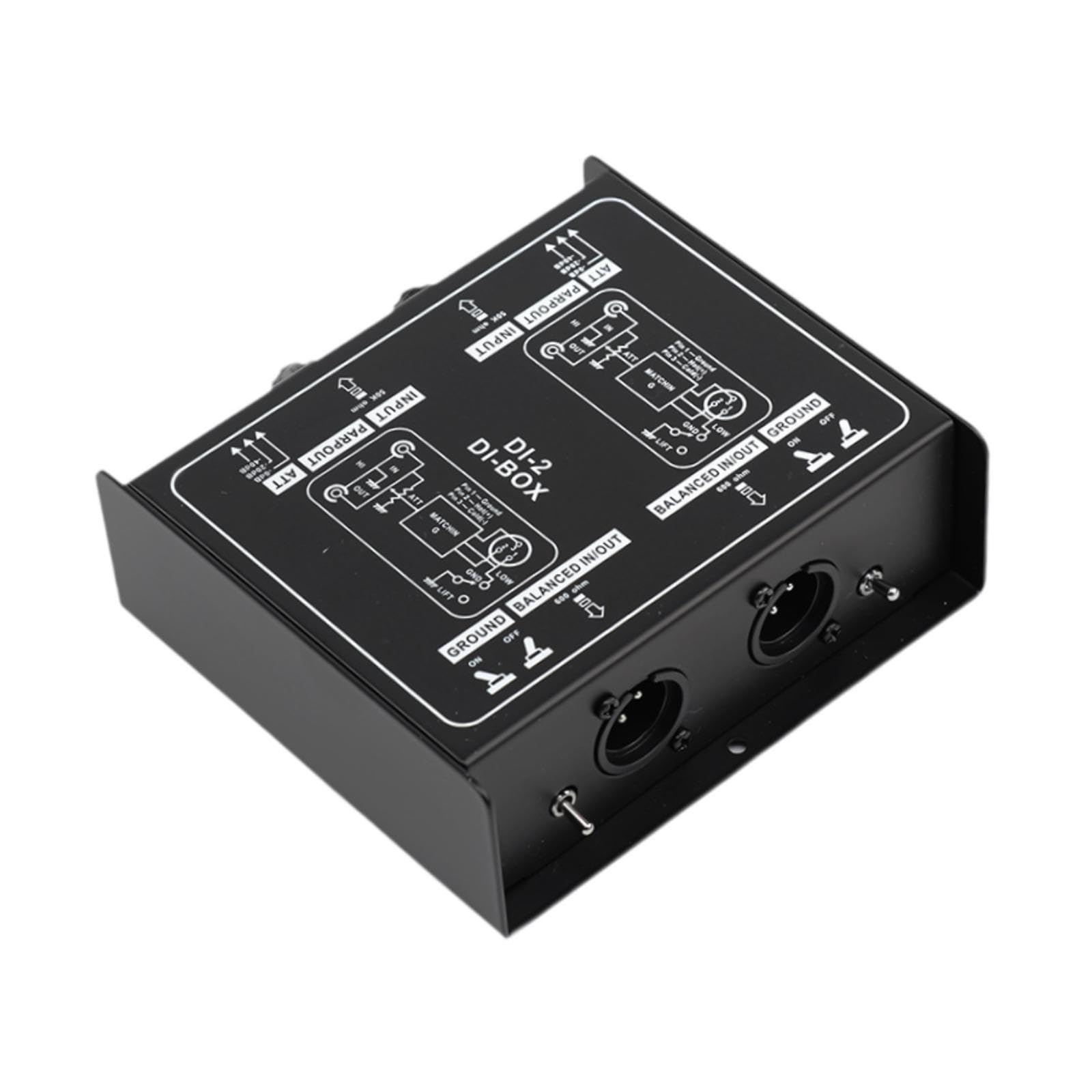 Caixa de áudio passiva Direct Box Di Direct Unit XLR de 6,35 mm com injeção de alta impedância para músicos iniciantes e gravações em estúdio, Dobro