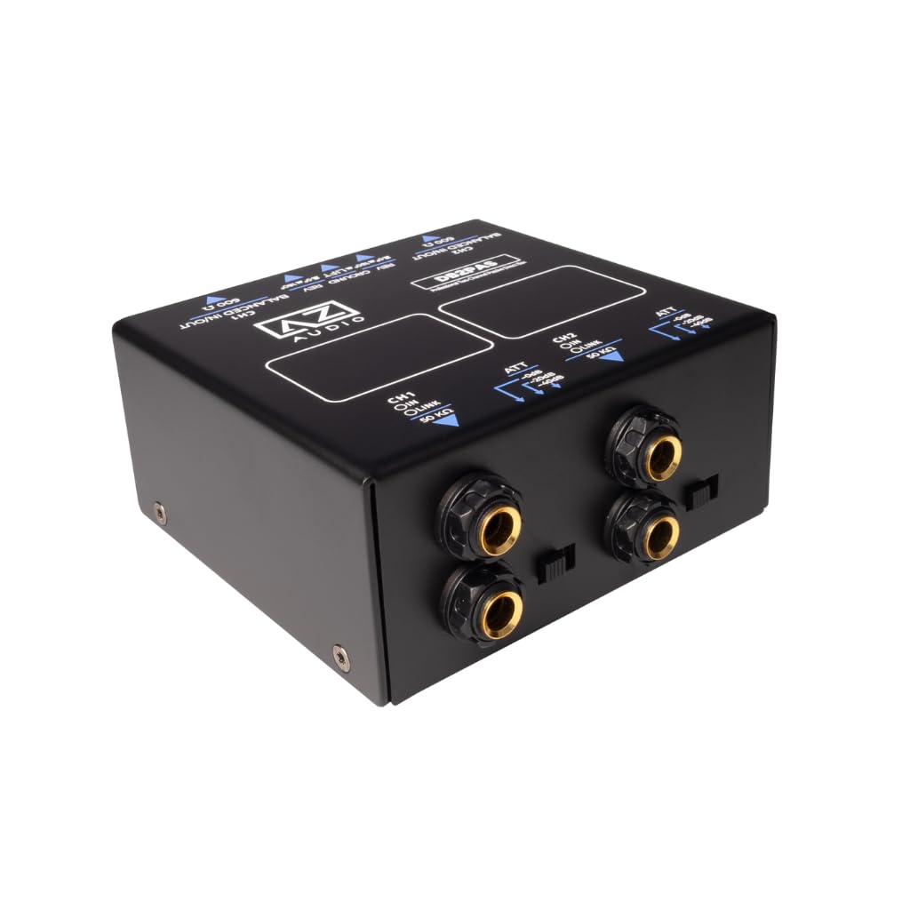 Caixa DI Direct Box Passivo 2 Canais Profissional AZ Audio DB2PAS