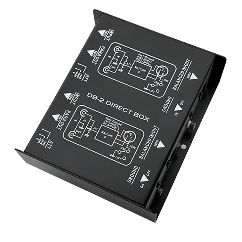 DI Box 2 canais Professional DB2 Active Audio Conversion Direct Box para conversor de guitarra