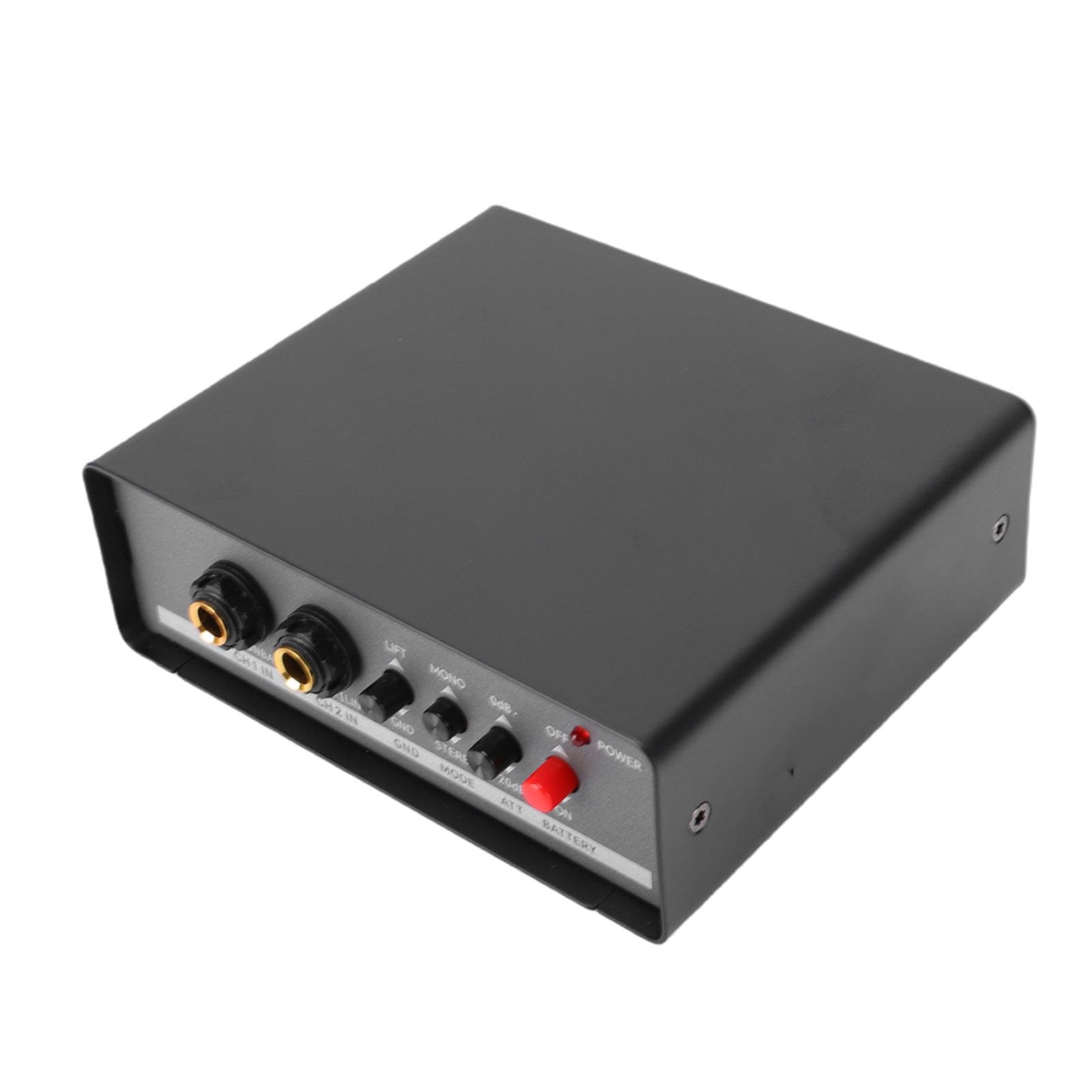 GOWENIC Active DI Box Dual Channel Direct Box Stereo DI 2 Canais Direct Ground Lift 20dB Pad Phantom Power Bateria Suporte Liga de Alumínio para Estúdio de Palco