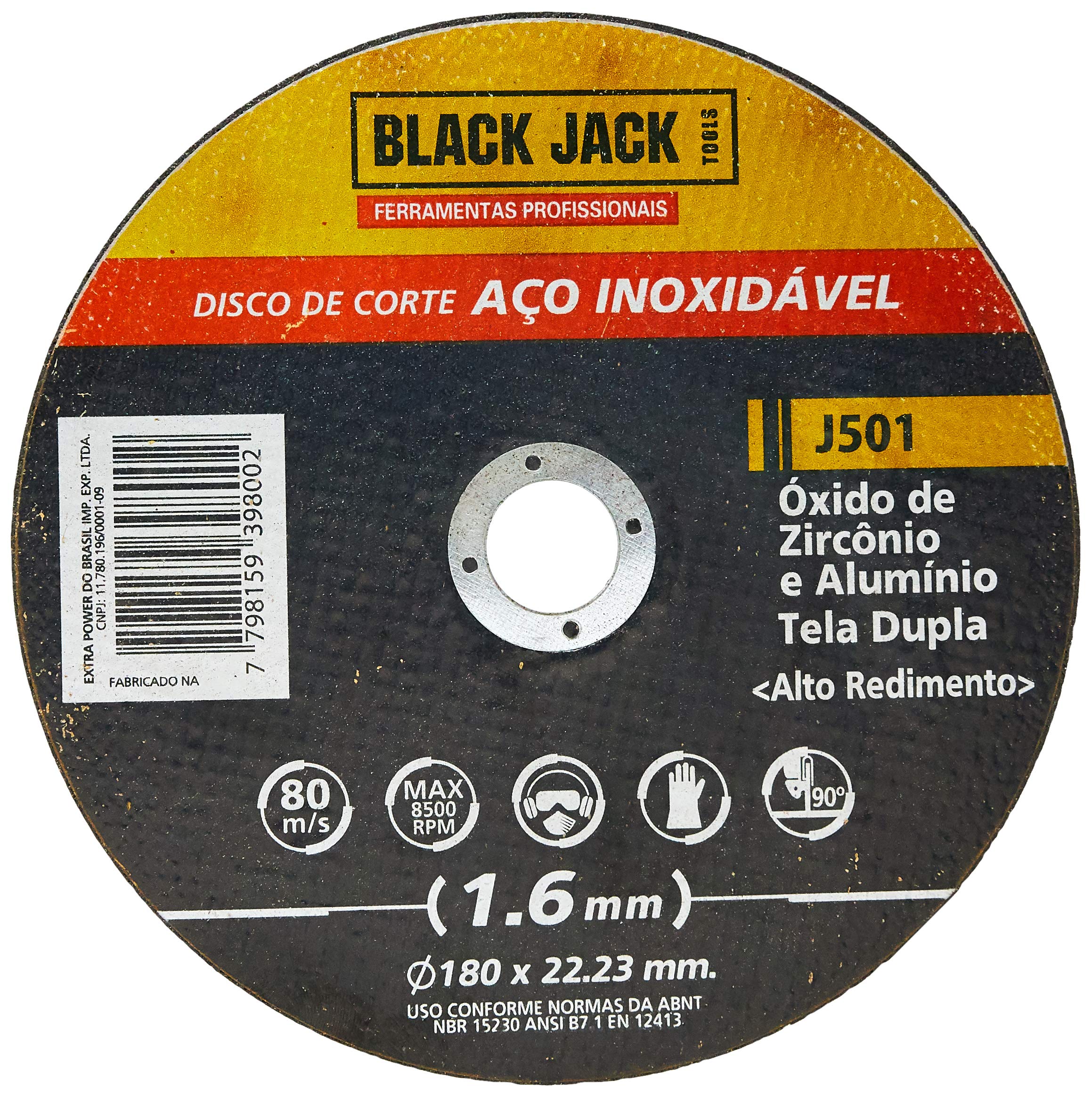 BLACK JACK Disco De Corte Para Aço Inox 180 X 1. 6 X 22. 23 Mm Black Jack J501