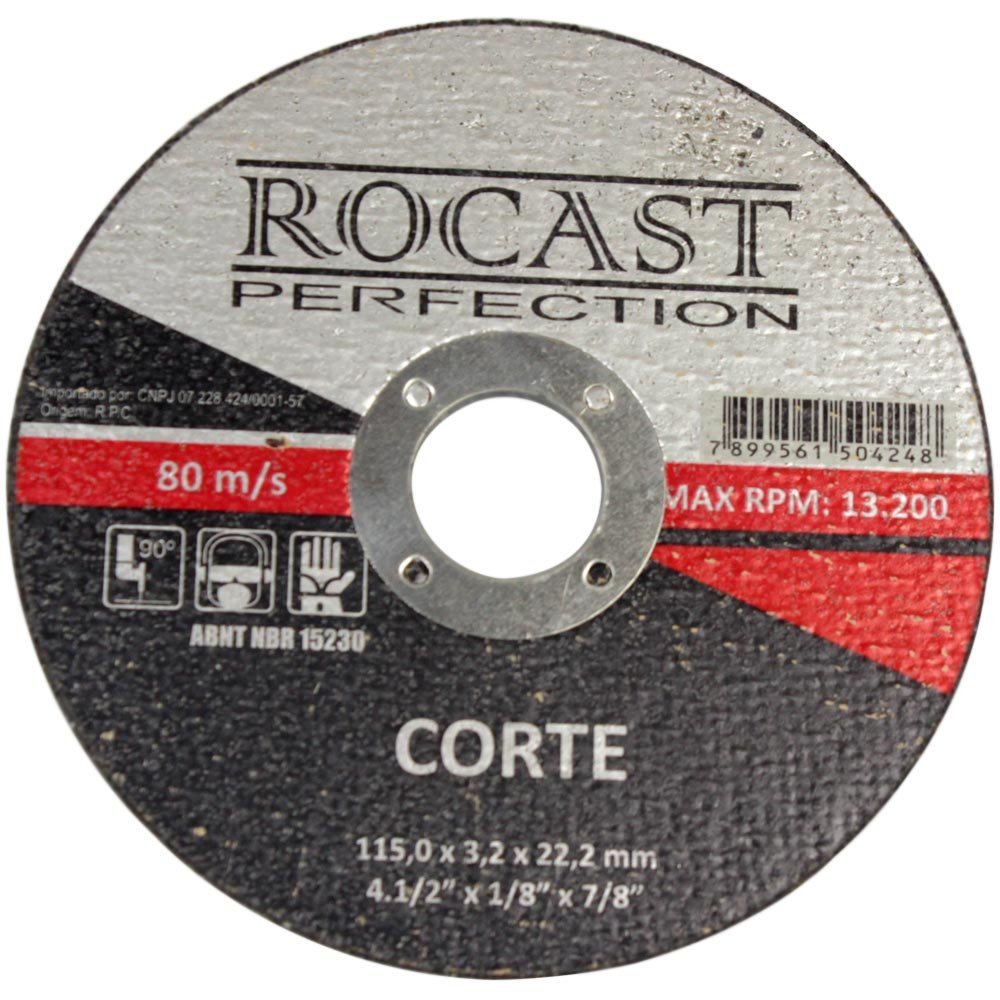 Disco de Corte de Aços em Geral 4.1/2 Pol-ROCAST-122.001