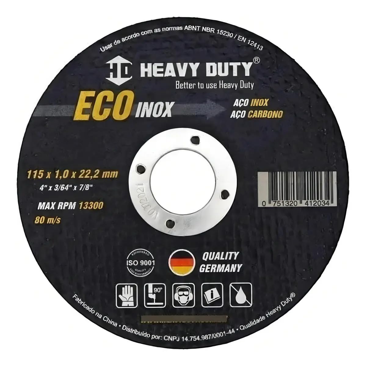 Disco Corte Aço Ecoinox 4.1/2" - 115x1,0x22,2mm – Heavy Duty | Disco de Corte