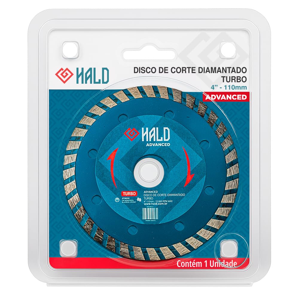 Hald Disco de Corte Diamantado Turbo, 4,5 Polegadas x 110mm, para Serra Mármore