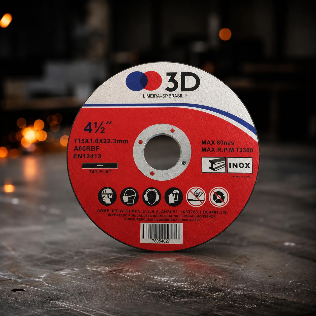 Disco de Corte 115x1.0x22.3 mm 4.1/2 Polegadas para Metal e Aço