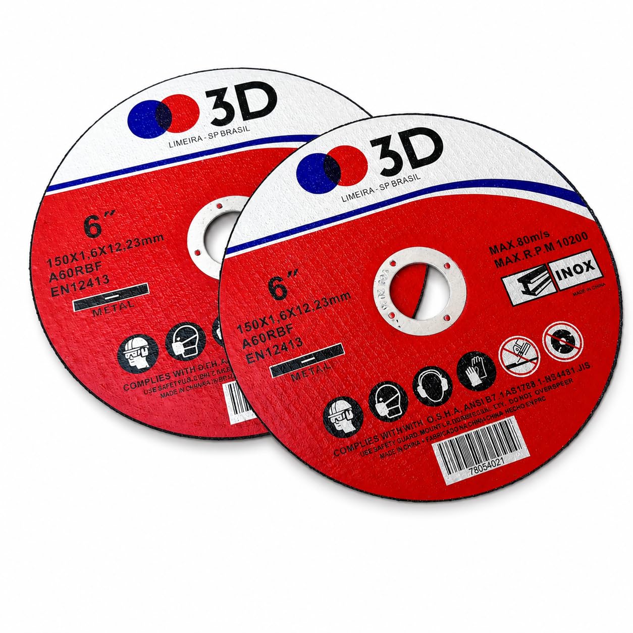 Disco de Corte 150x1.6x22.2mm 6 Polegadas Kit com 2 Unidades para Metal e Inox, Disco Abrasivo para Esmerilhadeira Angular (2)
