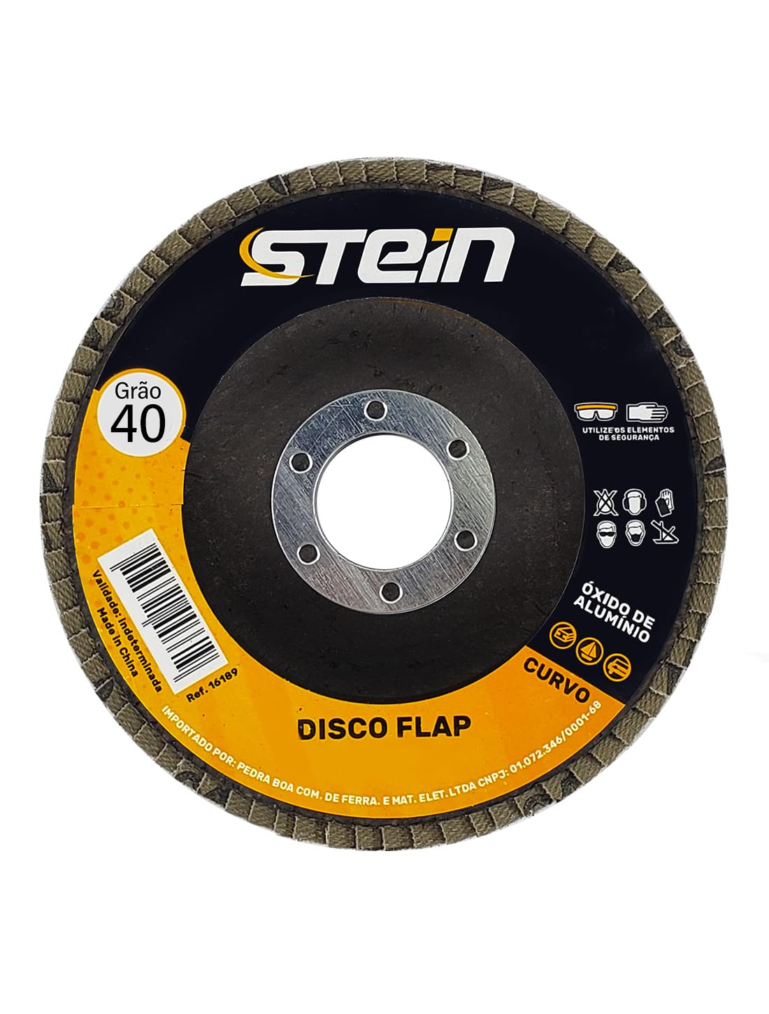Disco flap curvo 4.1/2 115mm metais ferrosos Stein (Grão 40)