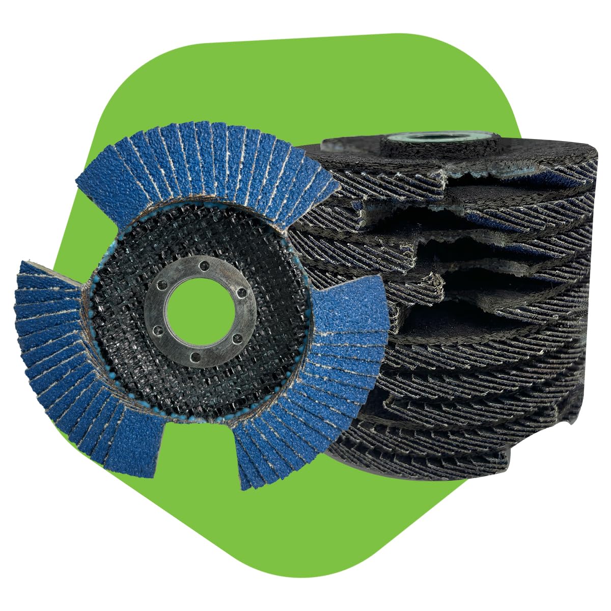Kit 10 Discos de Lixa Flap Invisível 4.1/2 115mm Grão 60 Para Desbaste Acabamento Metal e Inox NEVVO