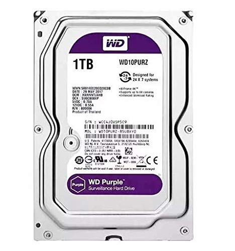 Hd Interno Wd Purple 1tb Sata 3 6gb/s 64MB 5400 Rpm - Wd10purz
