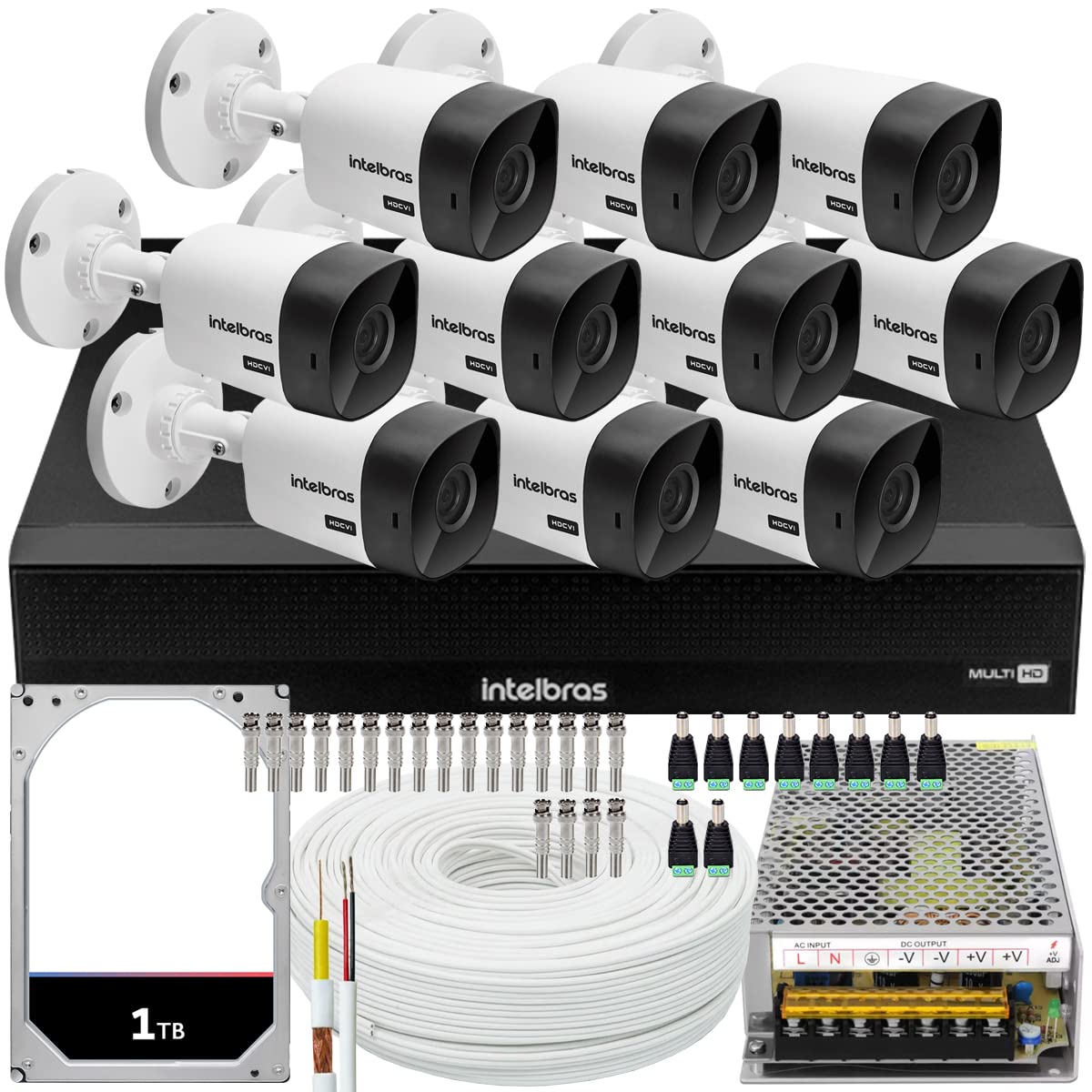 Kit Cftv 10 Câmeras Segurança Intelbras Residencial Hd 1tb