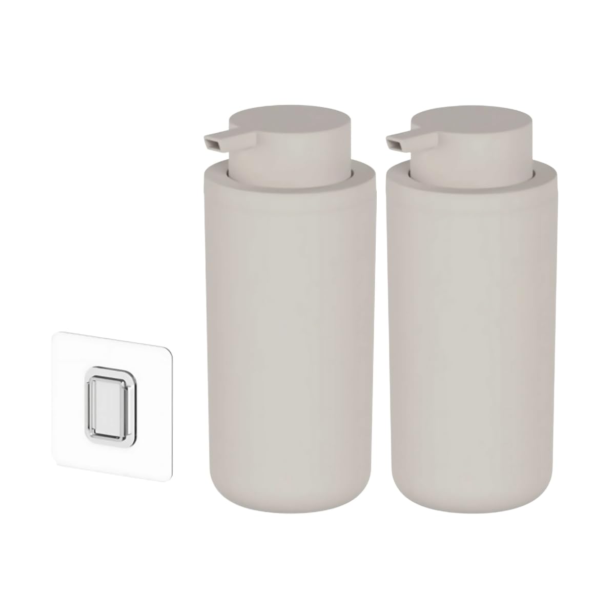 Kit 2 Dispenser Porta Sabonete Liquido Shampoo Condicionador De Parede 500ml Eleve Ou (Bege)