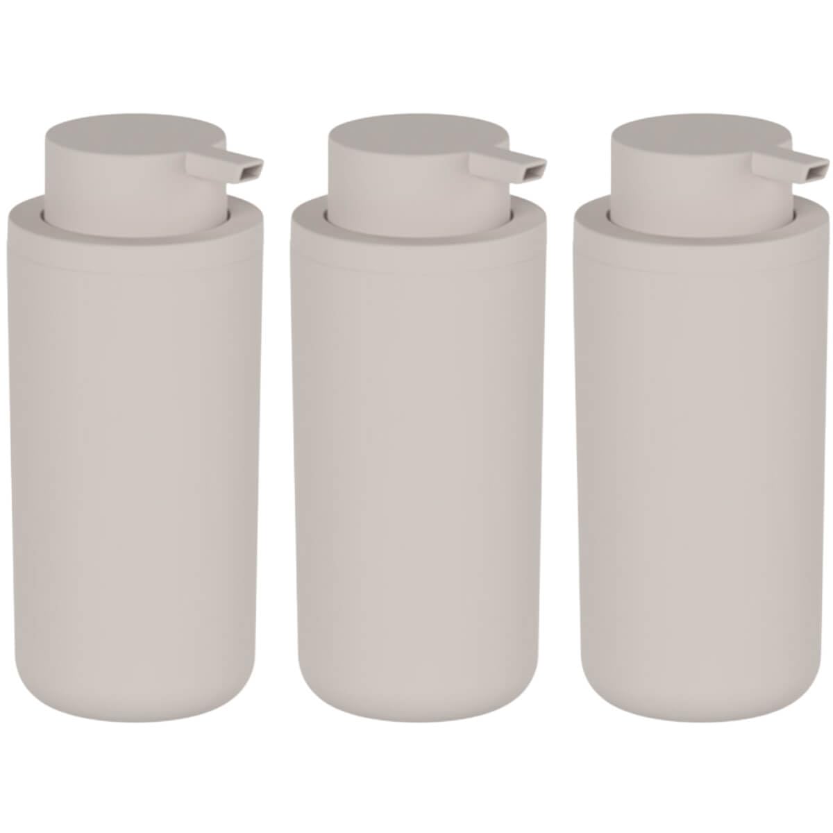 Kit 3 Dispenser de Parede 500ml Sabonete Liquido Shampoo Banheiro Hotel Bege