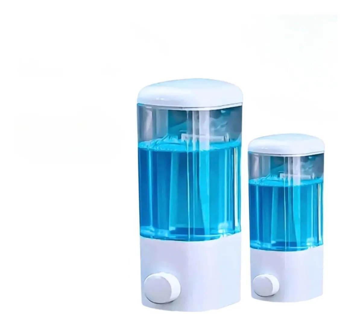Kit 2 Dispenser de Sabonete Líquido de Parede com Botão 500ml ABS | Montagem na Parede, Dosagem Controlada, Cozinha e Banheiro, Recarga Fácil, Design Moderno