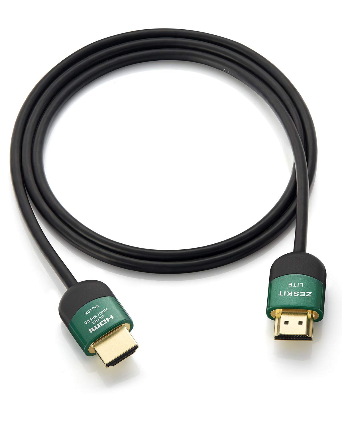 Zeskit Cabo HDMI Lite 48Gbps Slim Certified Ultra High Speed 0.9 m, 4K120 8K60 144Hz eARC HDR HDCP 2.2 2.3 Compatível com Dolby Vision Apple TV 4K Roku Sony, LG, Samsung, Xbox Series X RTX 3080, PS4