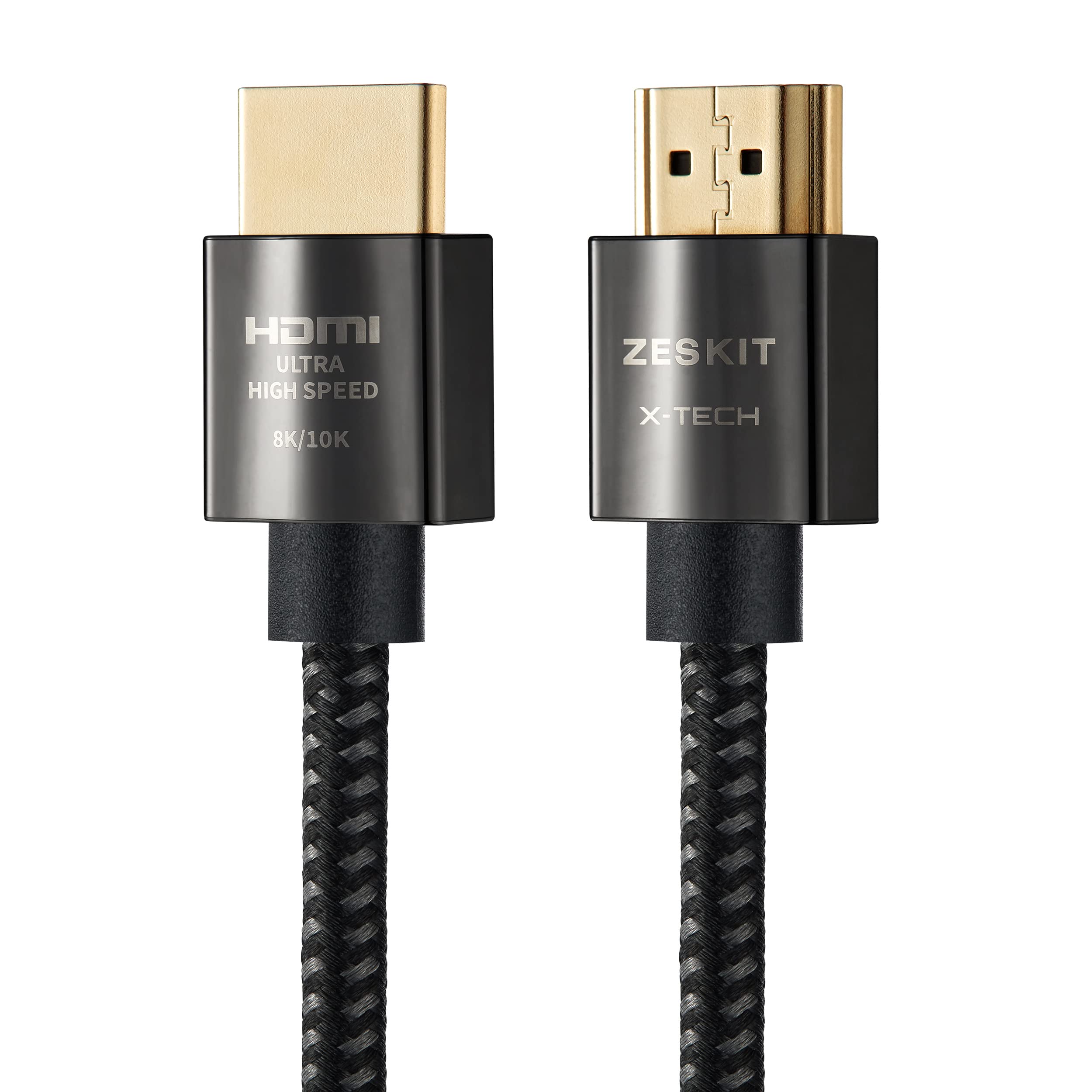 Cabo HDMI de alta velocidade Zeskit X-Tech 48Gbps 2 metros 8K60 4K120 eARC HDR HDCP 2.2 2.3 compatível com Dolby Vision Apple TV 144Hz Roku Sony LG Samsung Xbox Series X RTX 3080 4K PS4
