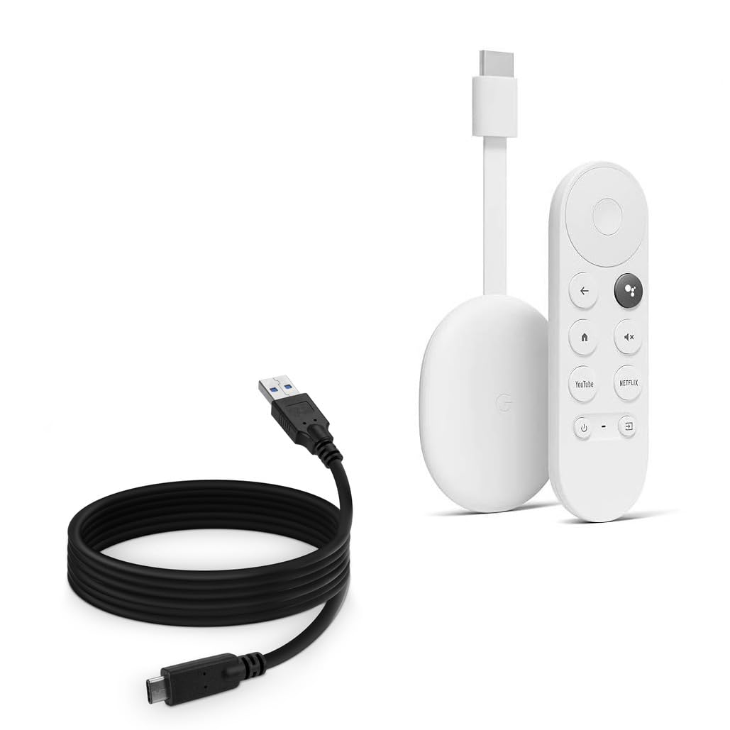 BoxWave Cabo compatível com Google Chromecast com TV - DirectSync - USB 3.0 A para USB 3.1 tipo C, cabo de carregamento e sincronização USB C - 1,8 m - Preto