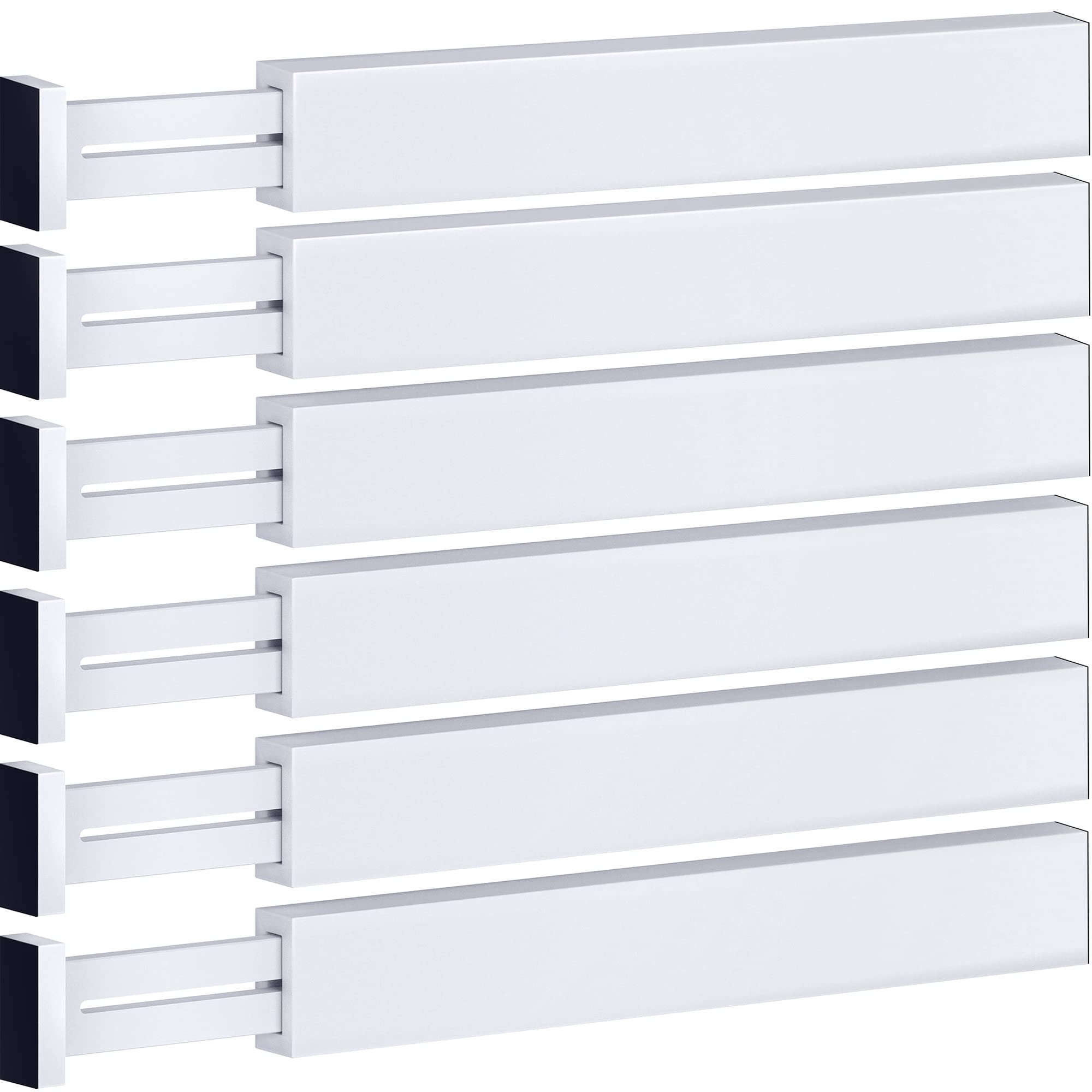 Bambüsi Pacote com 6 divisórias de bambu – Organizador profundo de gavetas, divisórias expansíveis ajustáveis de 40,6 a 56 cm, separadores de madeira de 6 cm de altura para cozinha, roupas, quarto