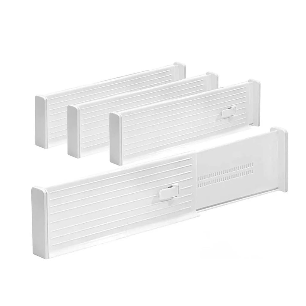 Kit 4 Divisor de Gaveta Expansivel Ajustavel 27-45 cm Organizador Cozinha Armario Transparente