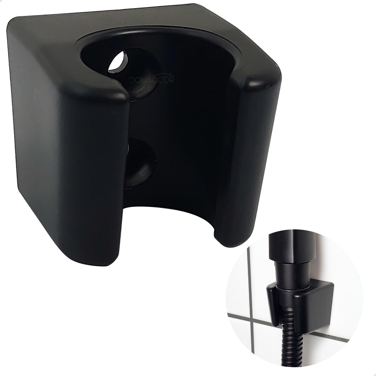 Dona D Cor, Suporte de Parede Preto Fosco ABS para Gatilho Ducha Higiênica