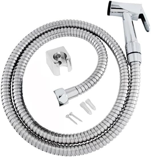 Ducha Higiênica em Inox 120cm – Chuveirinho Higiênico para Banheiro e Vaso Sanitário, Alta Pressão, Mangueira Flexível Metálica, Resistente, Durabilidade Premium
