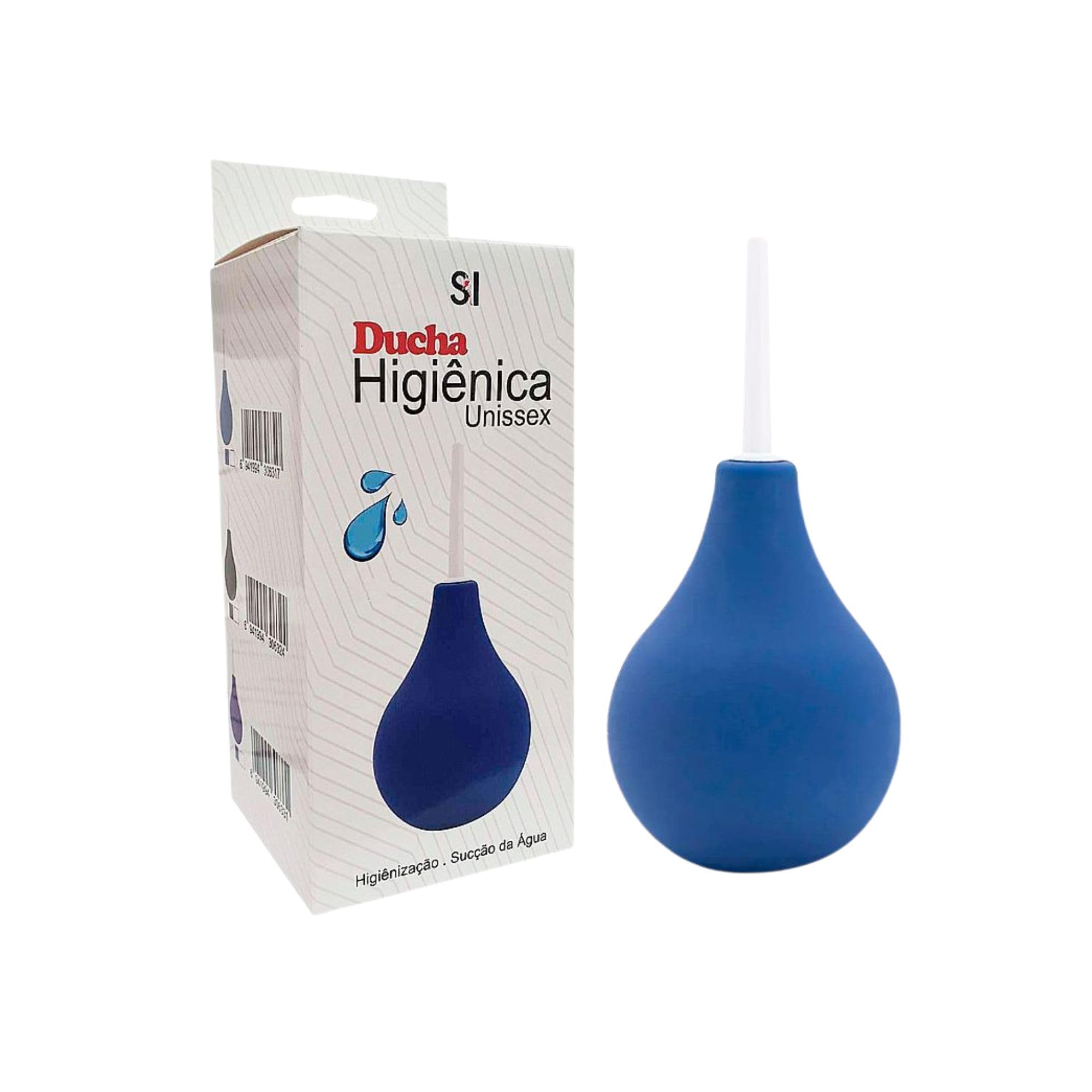 Ducha Higiênica Unissex 89ml, Portátil Íntima Ginecológica com Bomba de Sucção e Aplicador, Azul, PVC e ABS (Azul)