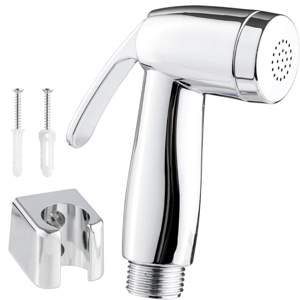 Gatilho para Ducha Higiênica Íntima, ABS Cromado, com Suporte de Parede, Alta Durabilidade para Banheiro
