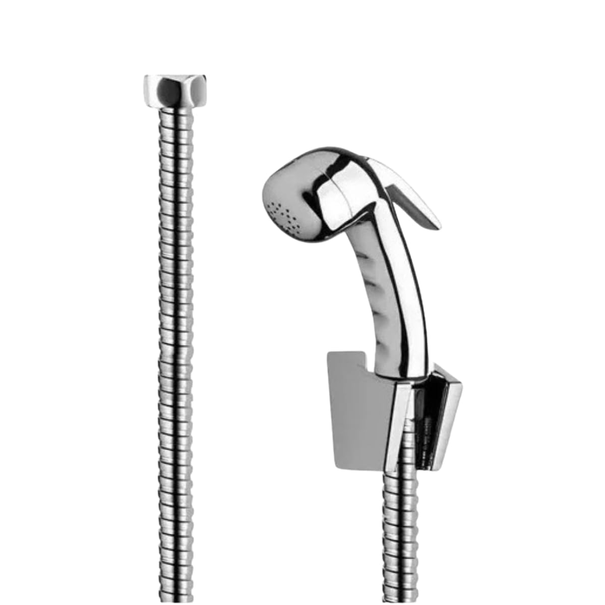 Ducha Higiênica Cromada 2 Metros + Gatilho Master Com Trava | Mangueira Inox 1,20m, Kit Completo com Fixação, Conexão 1/2 Polegada, Suporte de Parede Incluso, Canopla de Acabamento