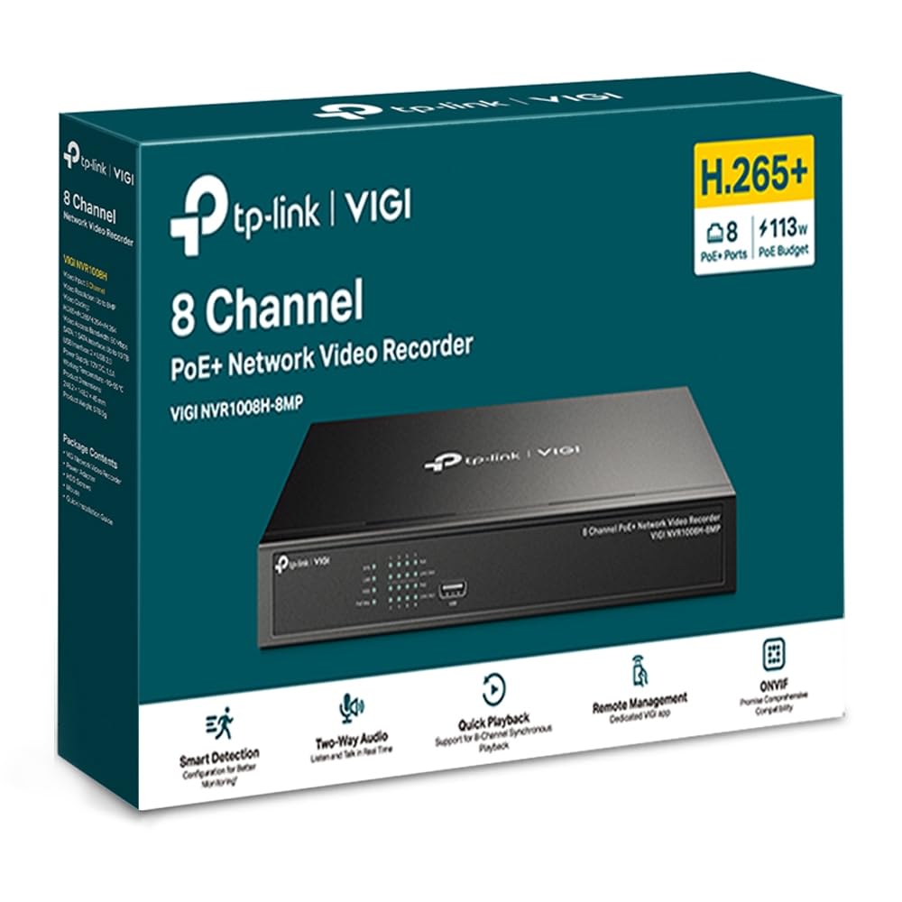 TP-Link GRAVADOR DE VIDEO DIGITAL POE+ 8 CANAIS VIGI NVR1008H-8MP