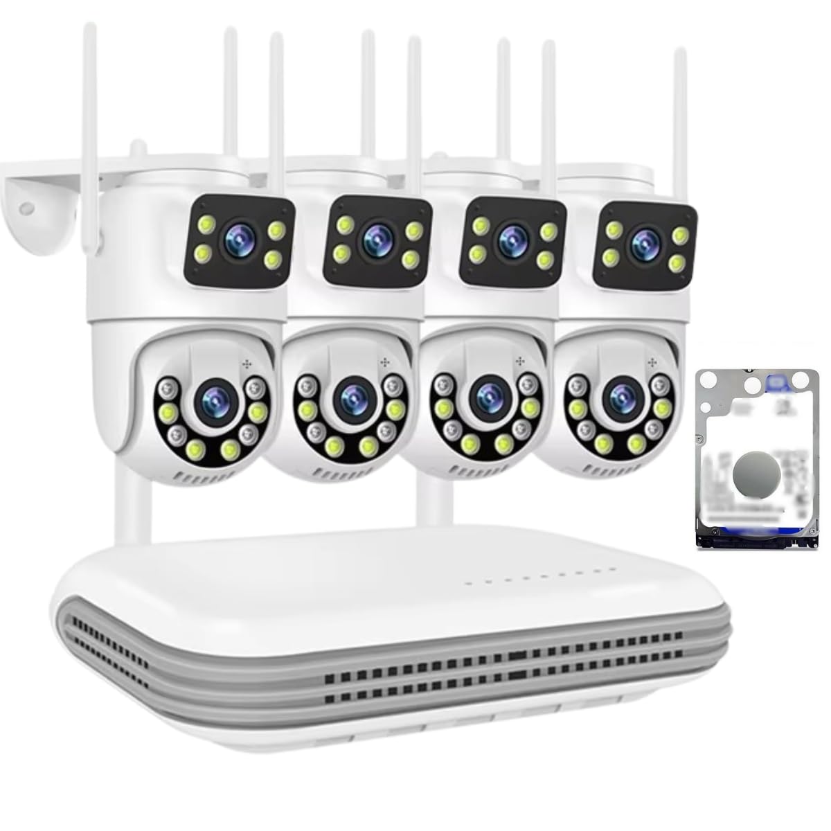 Gravador Nvr Wifi 8 Canais Com 4 Câmeras dual 3.0mp Com Hd 1TB