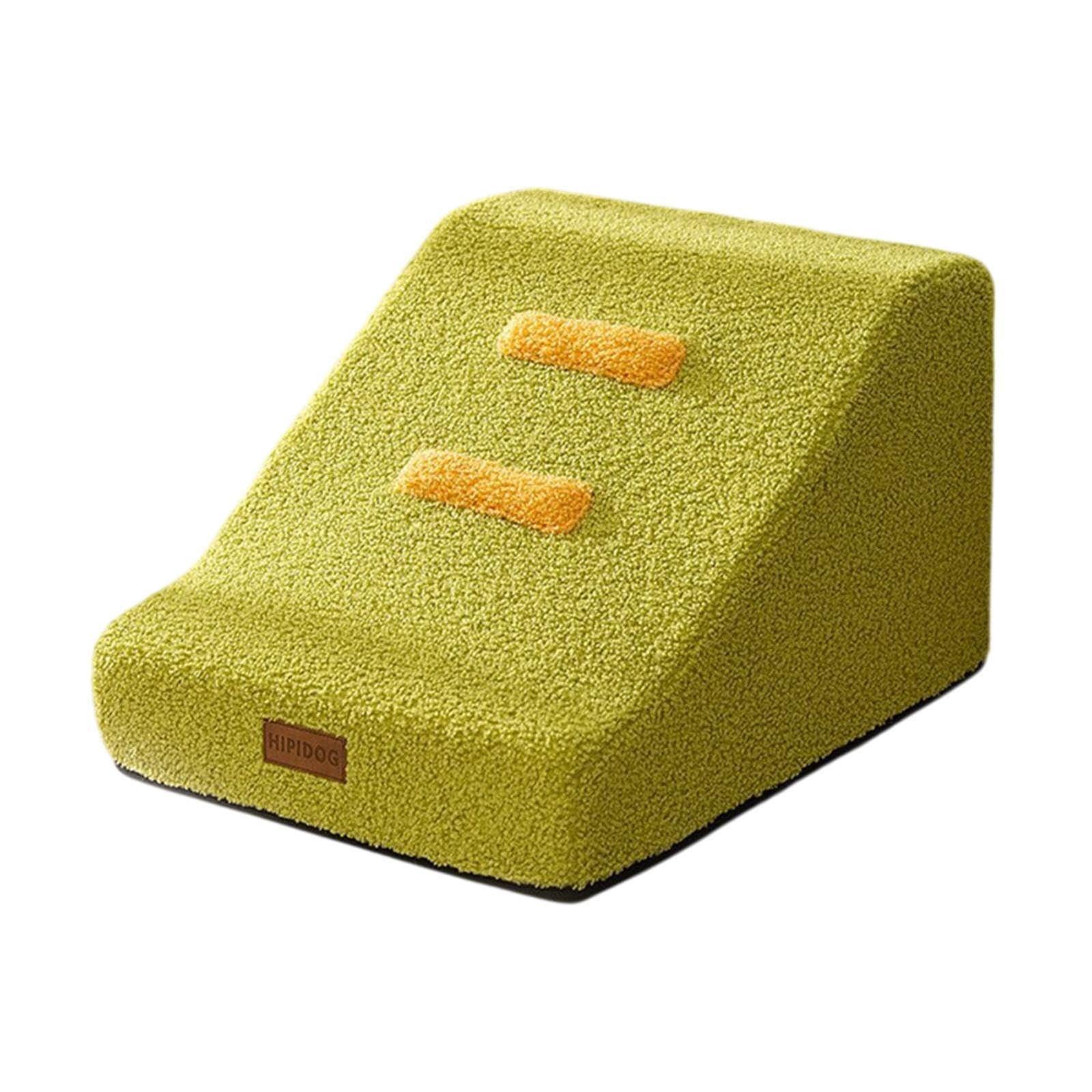 Escada de cachorro cachorro cão etapa 2 etapa sem deslizamento com tampa lavável para sofá escada de estimação Pet Stop for puppy sofá pequeno animal, Verde