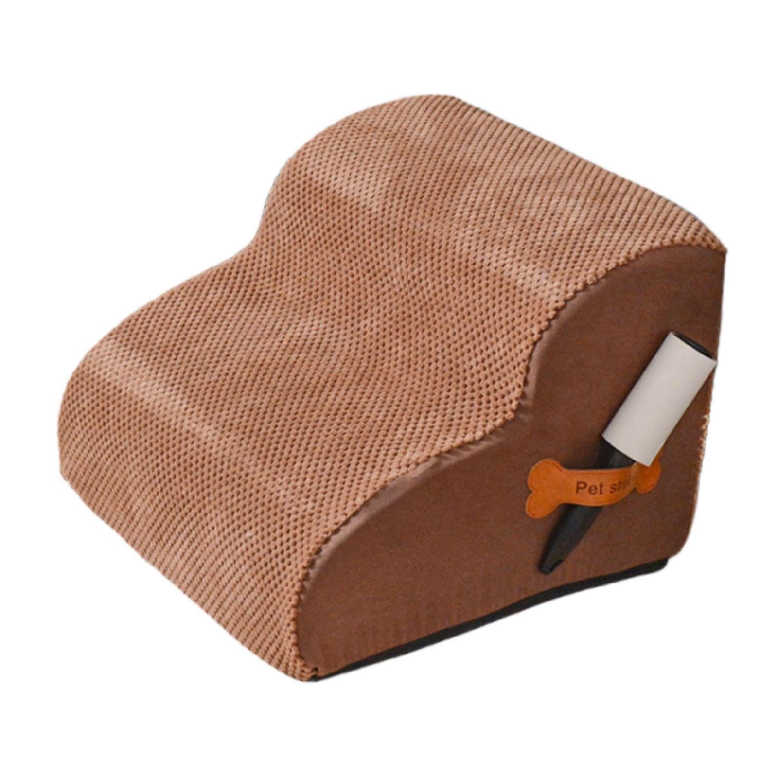 Bothyi Escada de cachorro cão etapa 2 etapa macia confirmável com tampa lavável Pet Stop Stair para filhote de cachorro pequeno cães mais velhos, CafÉ